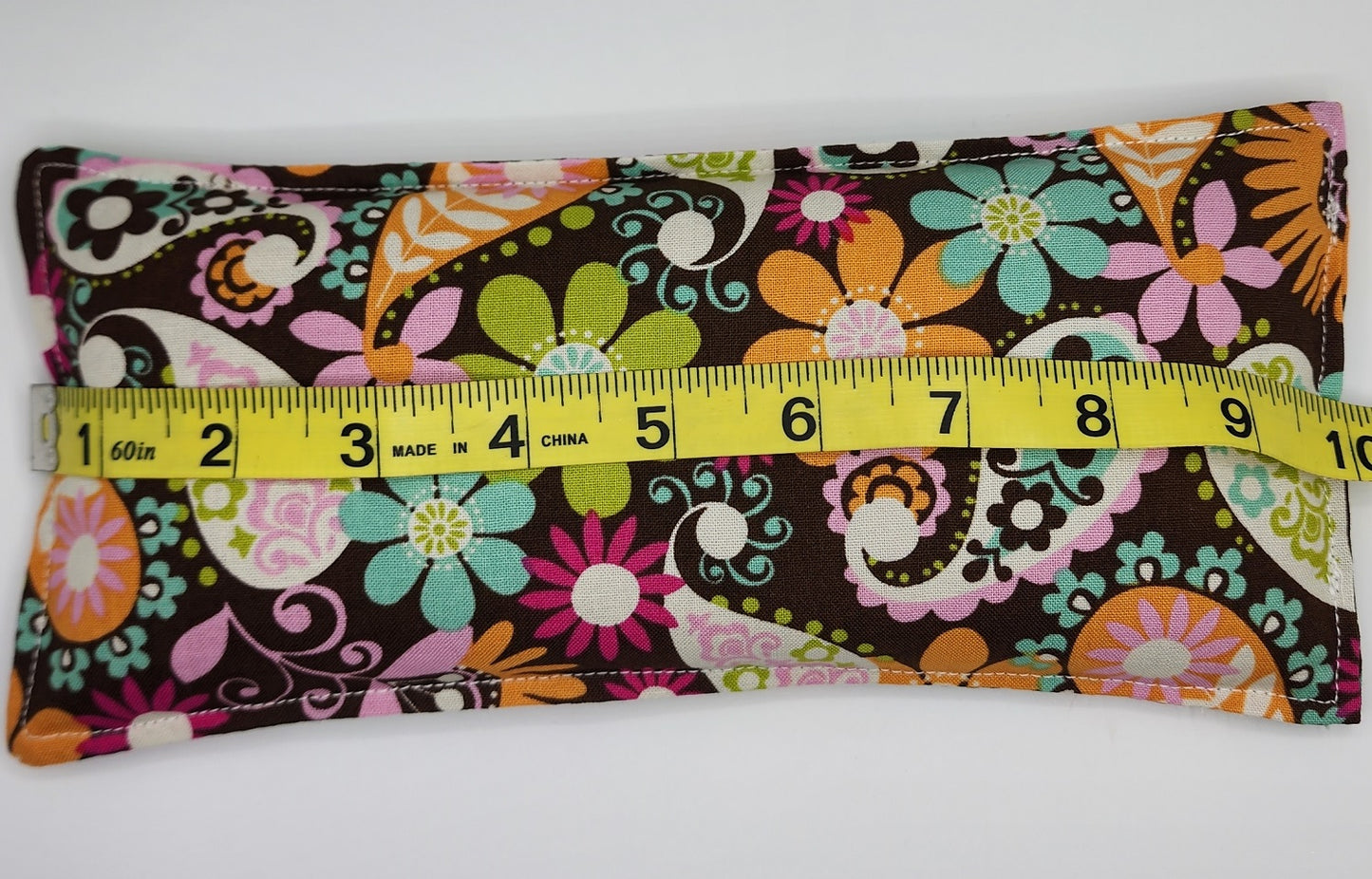 Retro Flowers Flaxseed Aromatherapy PEPPERMINT Eye / Forehead Pillow / Headache Helper / Cold Pack/ Hot Pad