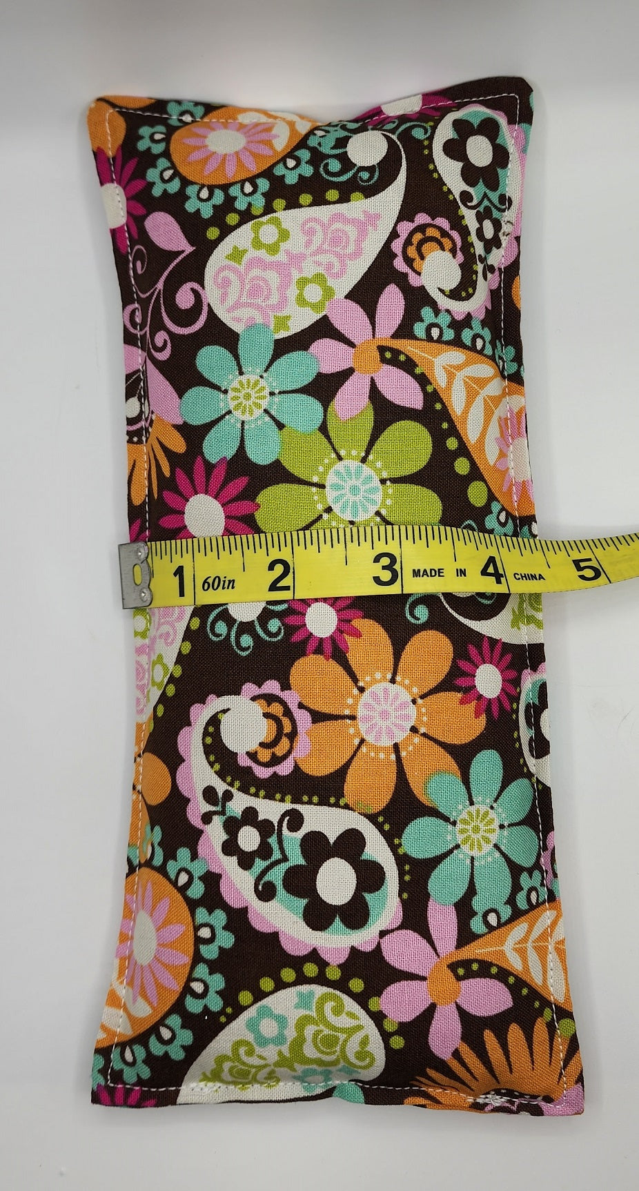 Retro Flowers Flaxseed Aromatherapy PEPPERMINT Eye / Forehead Pillow / Headache Helper / Cold Pack/ Hot Pad