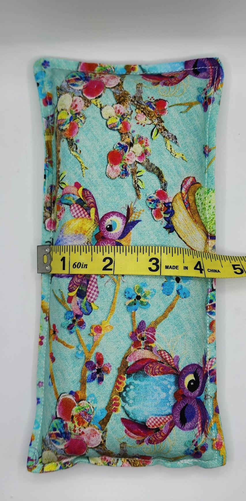 Crazy Colorful Owls Flaxseed Aromatherapy PEPPERMINT Eye / Forehead Pillow / Headache Helper / Cold Pack/ Hot Pad