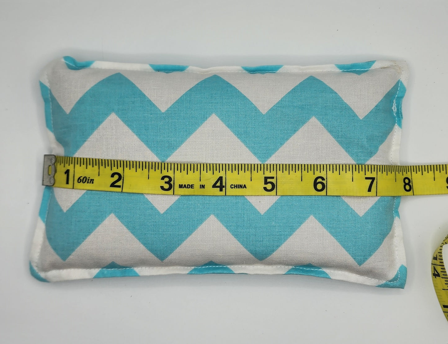 Blue Chevron Flaxseed Aromatherapy PEPPERMINT Eye / Forehead Pillow / Headache Helper / Cold Pack/ Hot Pad