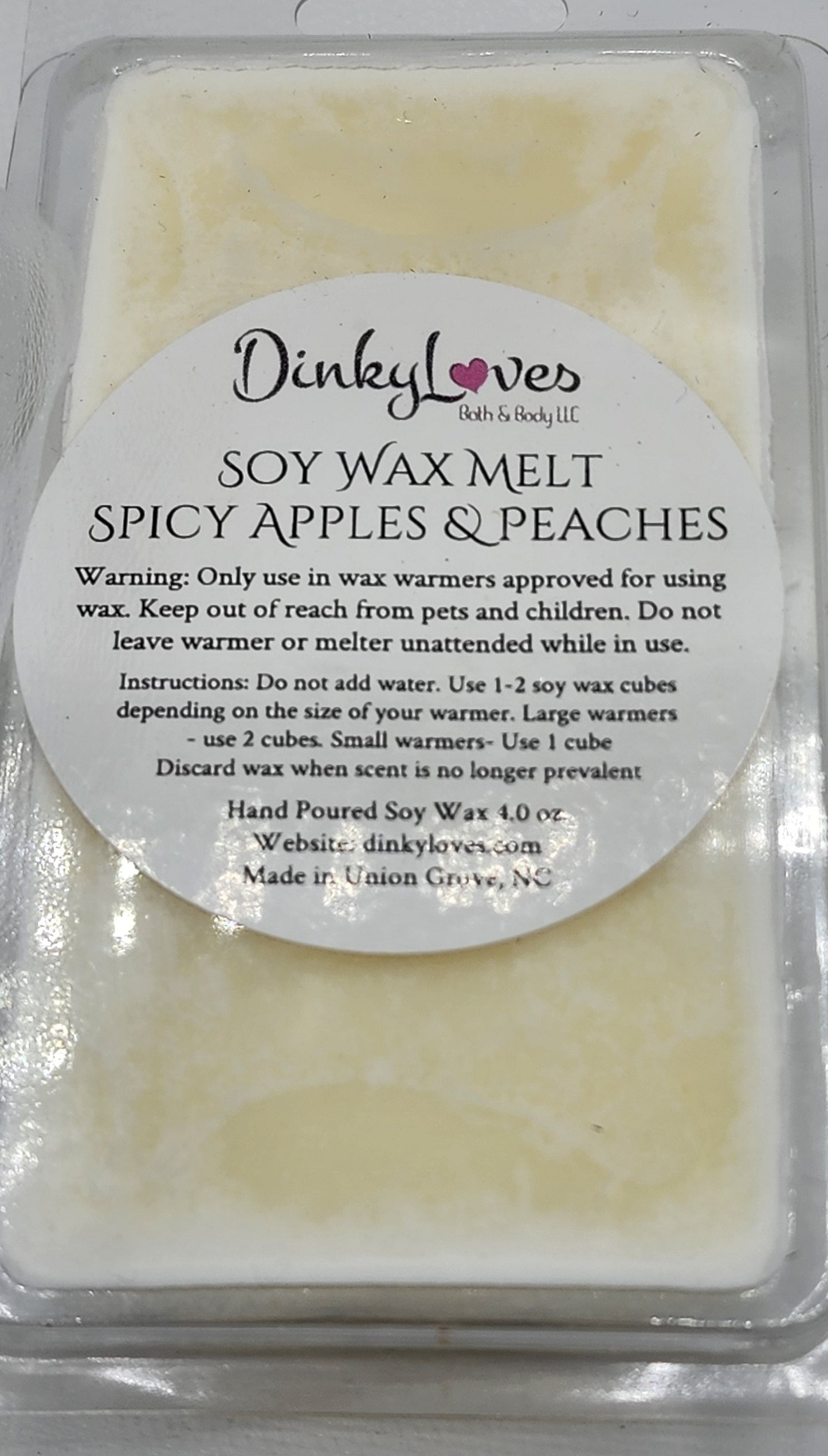 SPICY APPLES & PEACHES SOY WAX MELT / WAX MELTS / WAX TARTS / WAX MELTS FOR WARMERS