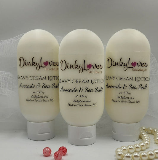 AVOCADO & SEA SALT Heavy Cream Lotion / Handmade Lotion / Creamy Lotion / Purse Size Lotion