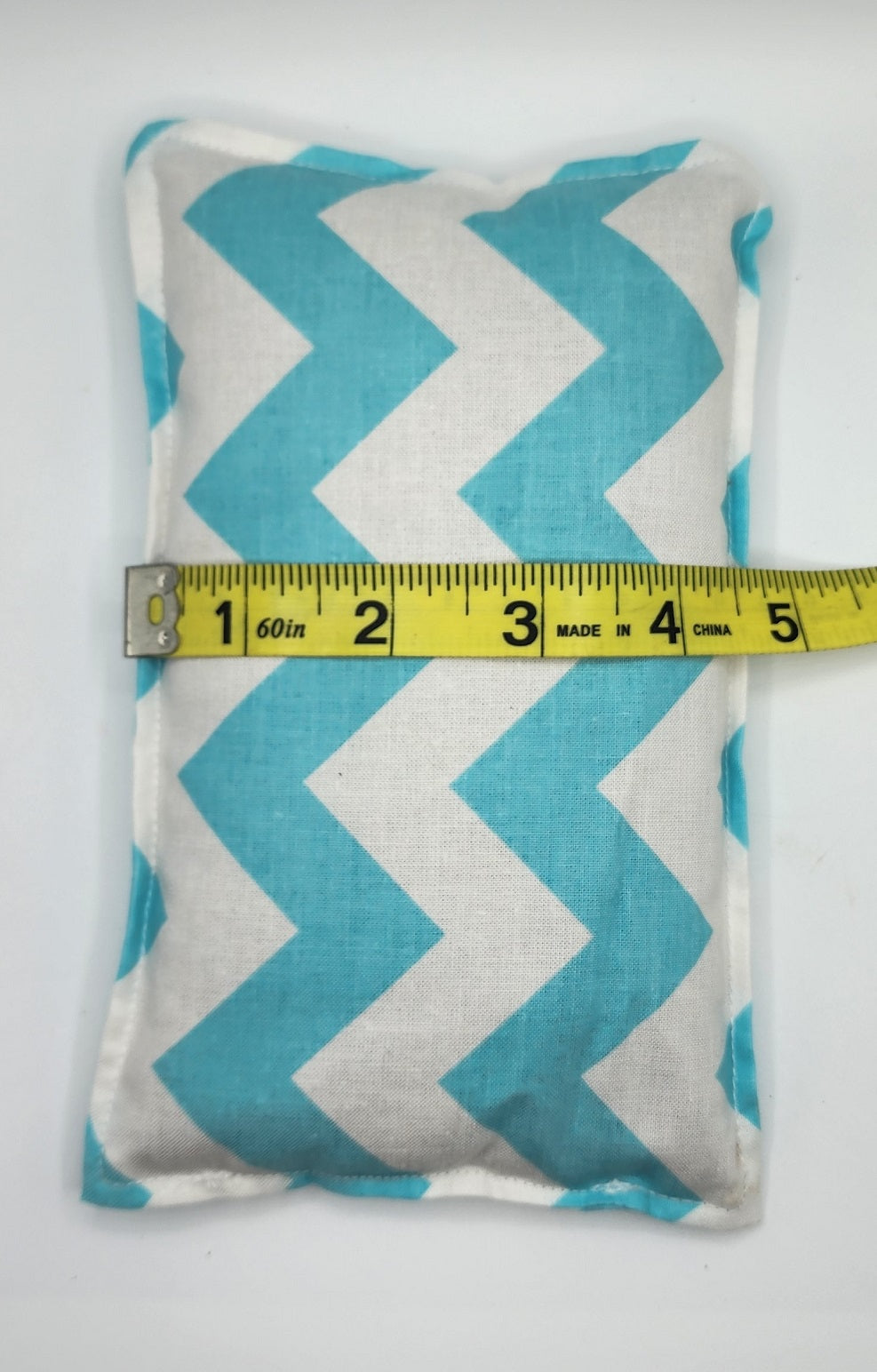 Blue Chevron Flaxseed Aromatherapy PEPPERMINT Eye / Forehead Pillow / Headache Helper / Cold Pack/ Hot Pad