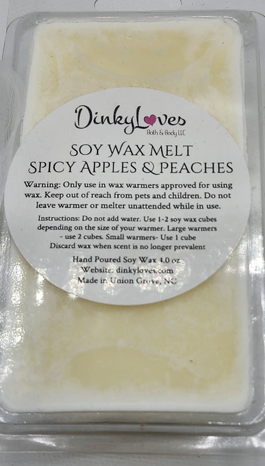 SPICY APPLES & PEACHES SOY WAX MELT / WAX MELTS / WAX TARTS / WAX MELTS FOR WARMERS