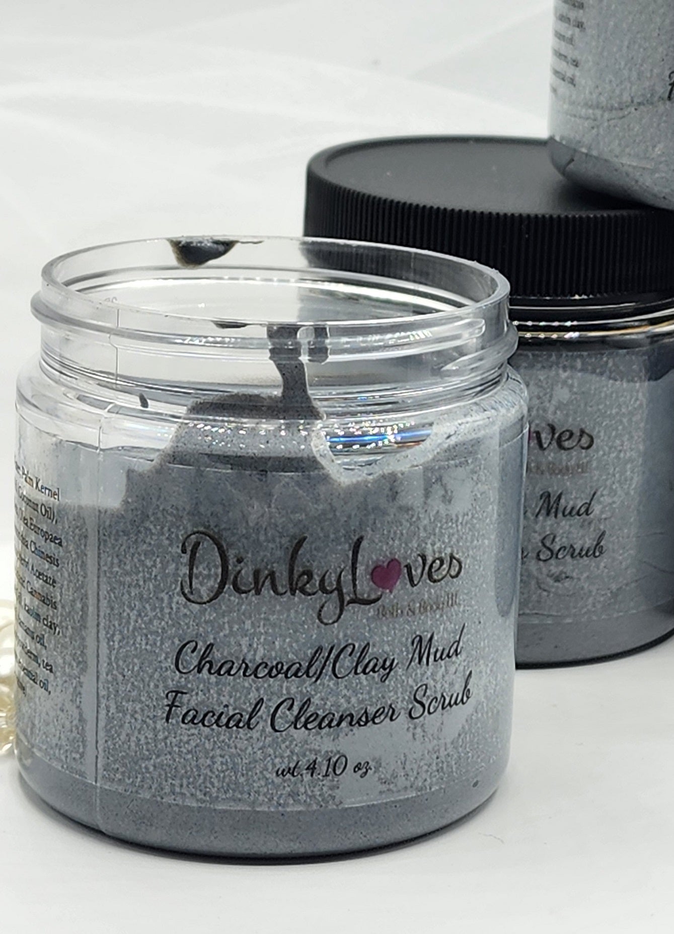 CHARCOAL / CLAY MUD FACIAL Cleanser Scrub / Activated Charcoal / Gift Idea / Essential Oil / Vegan Friendly