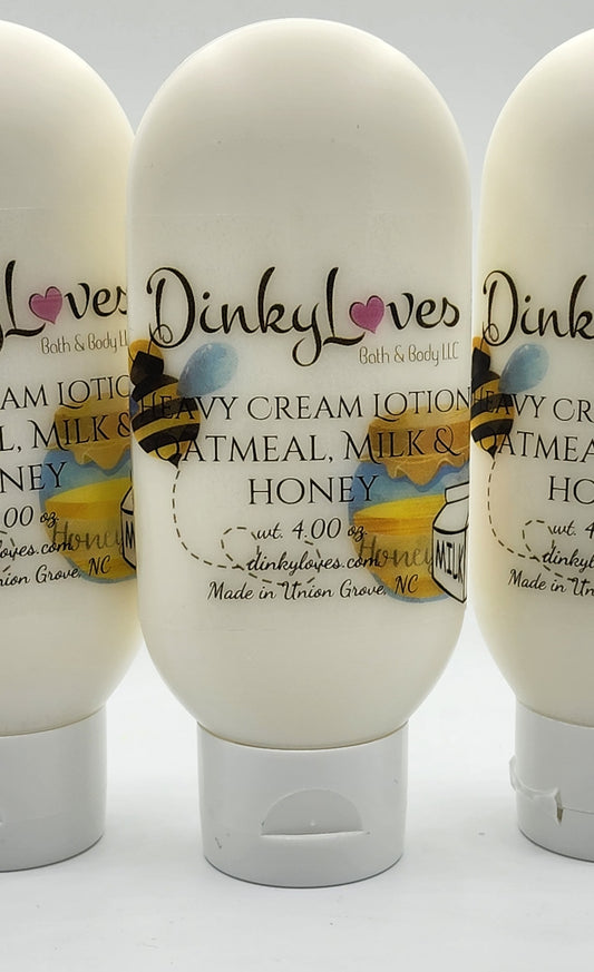 OATMEAL, MILK & HONEY Heavy Cream Lotion / Handmade Lotion / Creamy Lotion / Purse Size Lotion