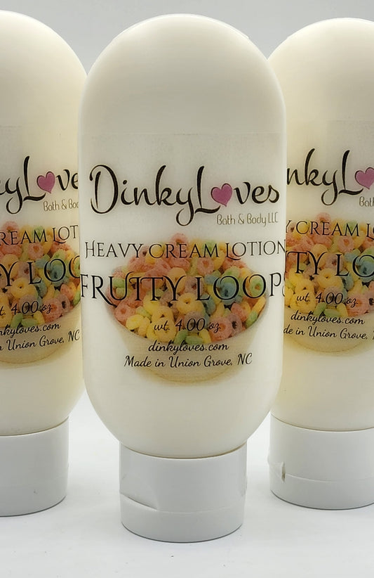 FRUITY LOOPS Heavy Cream Lotion / Handmade Lotion / Creamy Lotion / Purse Size Lotion