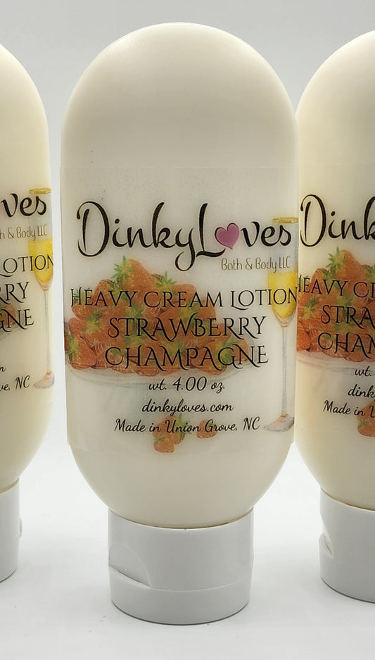 STRAWBERRY CHAMPAGNE Heavy Cream Lotion / Handmade Lotion / Creamy Lotion / Purse Size Lotion